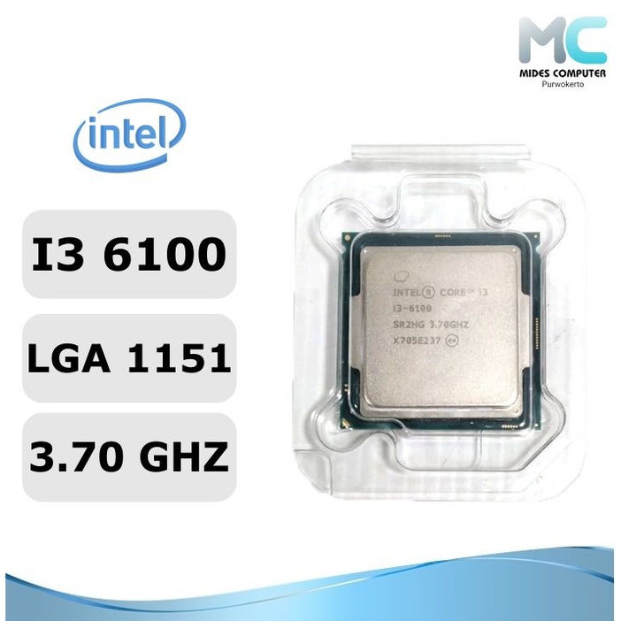 Processor core i3 6100 LGA 1151 3.70GHZ dan Fan Intel