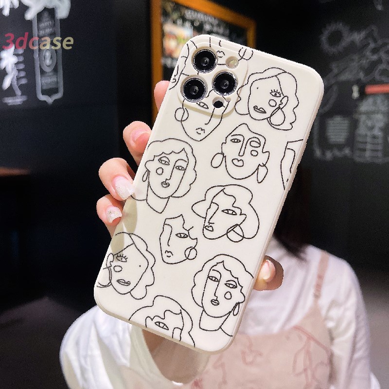 Cute Line Girl Design Smartphone TPU Couples Case Xiaomi Redmi POCO X3 NFC X3 PRO M3 Redmi 9C NFC 9A 9i 9T 9 Power 10X POCO M2 PRO Redmi Note 9 8 10 10S 9 PRO MAX 9S