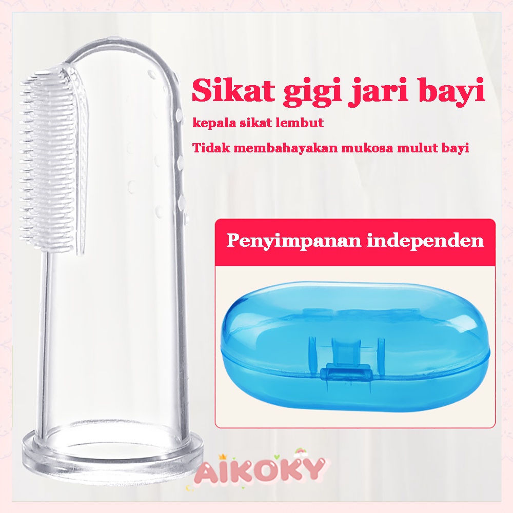 AIKOKY Sikat gigi bayi/Pembersih Mulut Bayi dengan Jari Ibu