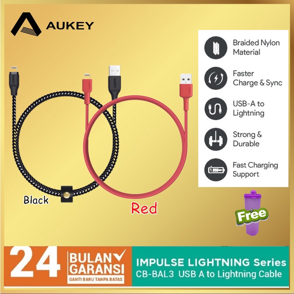 Aukey CB-BAL3 USB-A to Lightning MFI USB Lightning Cable 1.2M CBBAL3