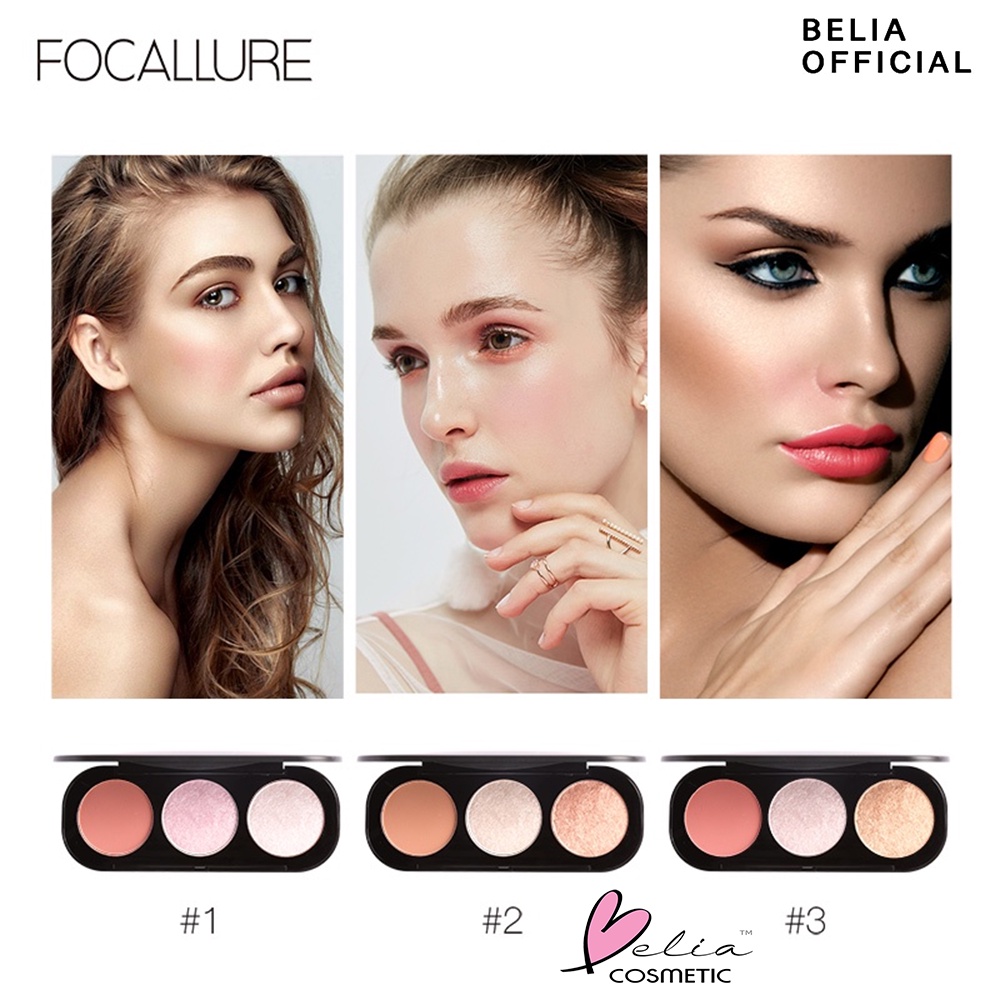 ❤ BELIA ❤ FOCALLURE Blush &amp; Highlighter Palette FA26 | Blush On | Highlighter | Contour Palette (✔BPOM)