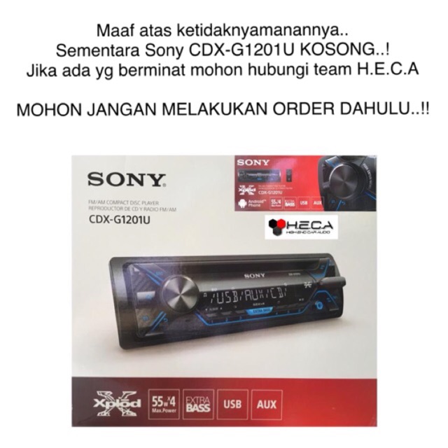 Sony CDX-G1201U Single Din CDXG1201U Tape Mobil Audio Head Unit CDX G1201U