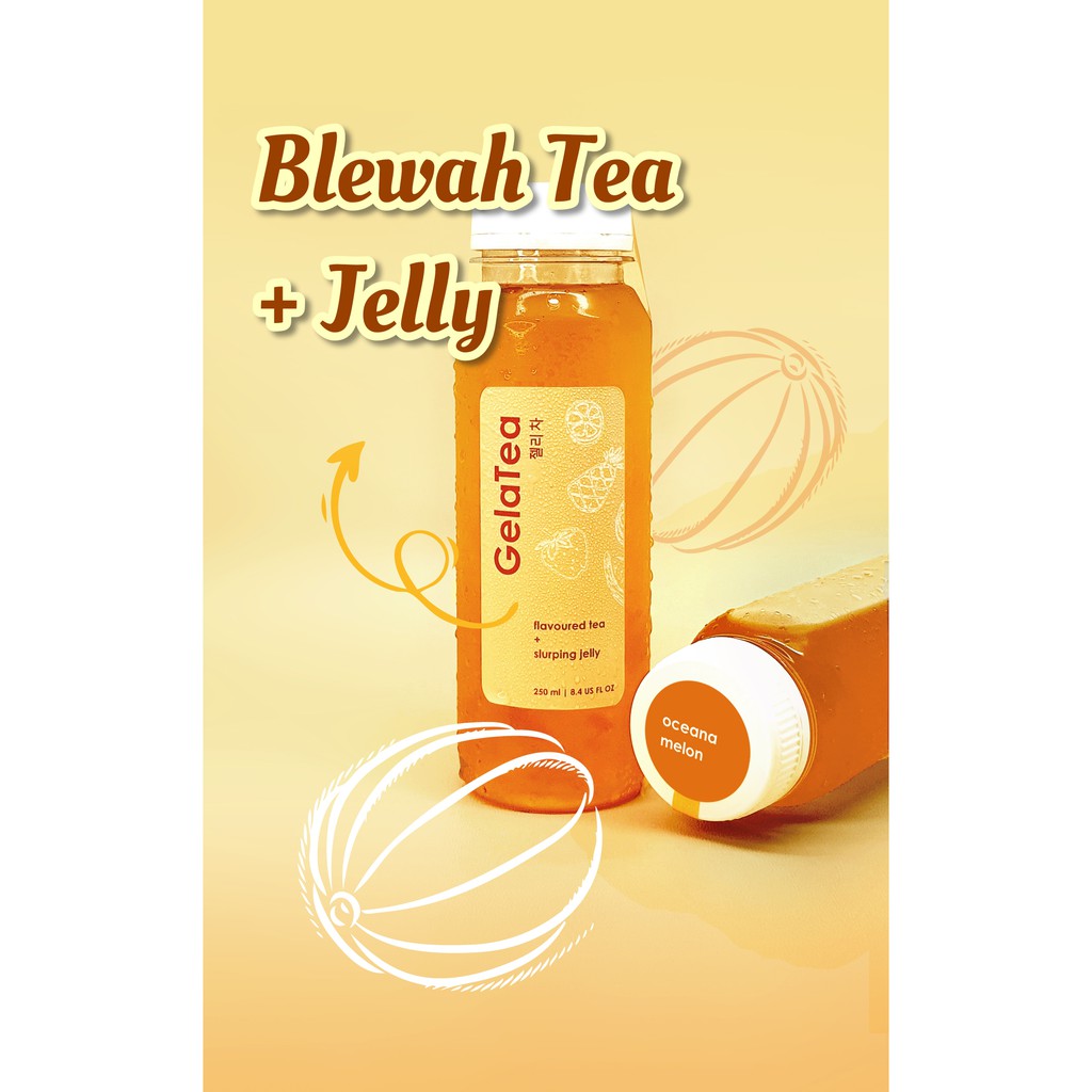 

GelaTea Belewah Tea with Jelly. Teh rasa Blewah + Jelly 250 ml