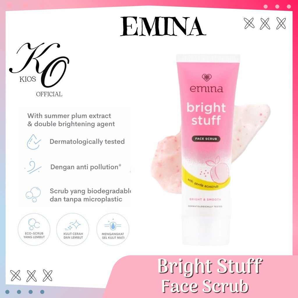 Emina Bright Stuff Face Scrub 50ml | Scrub Wajah