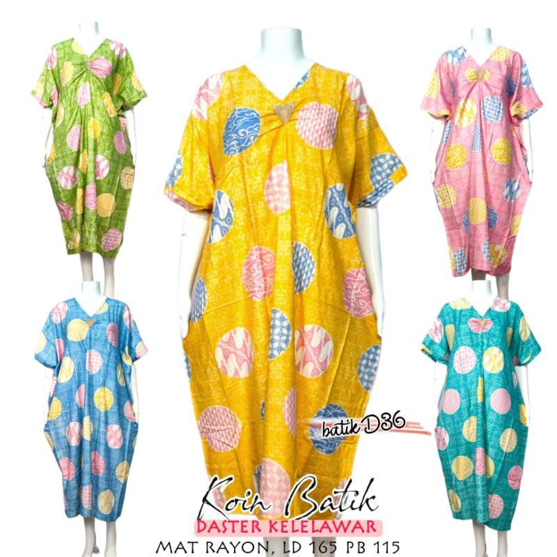 Baju Tidur Kaftan Koin Batik Soft Model Classic ibu ibu remaja Kekinian Batik Murah
