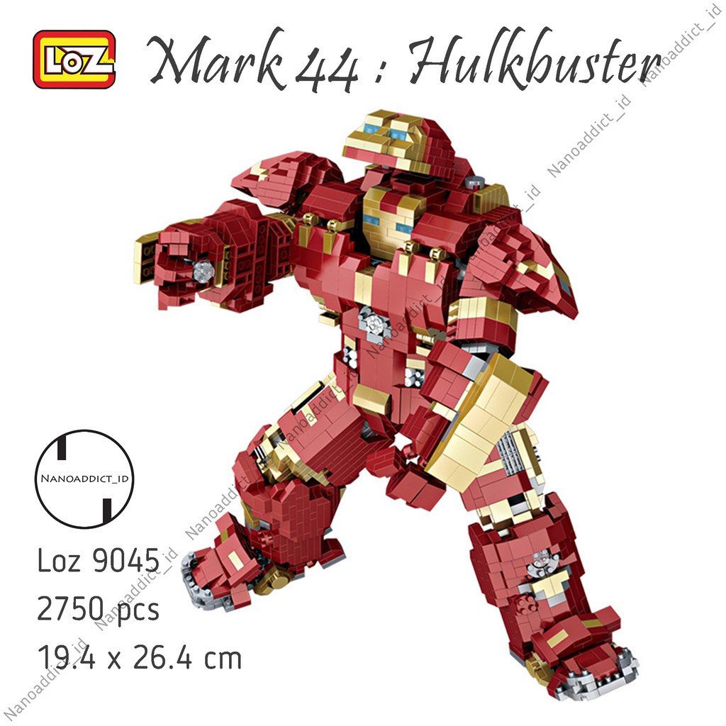 Loz Nanoblock Mark 44 : Hulkbuster 9045 - Ironman Superhero Avengers Marvel - Nano block Bricks