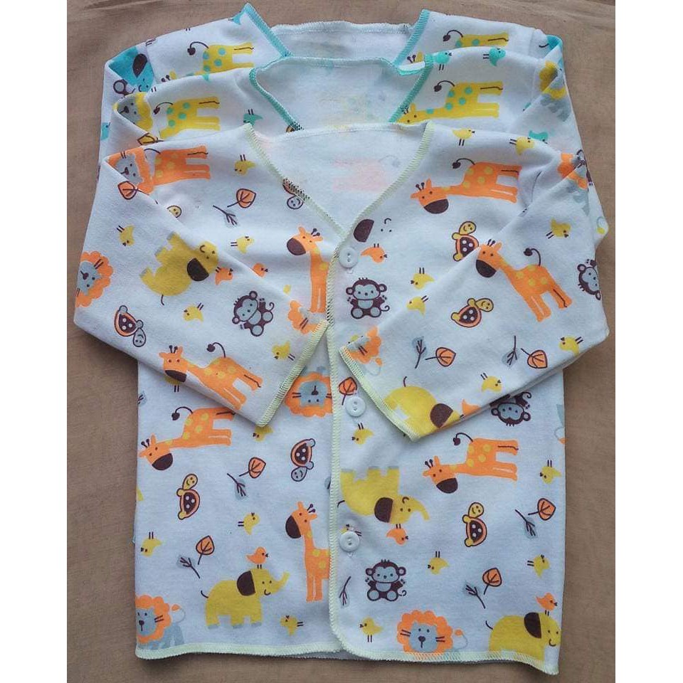 3 pcs Atasan Baju Bayi Newborn Lengan Panjang Print Karakter