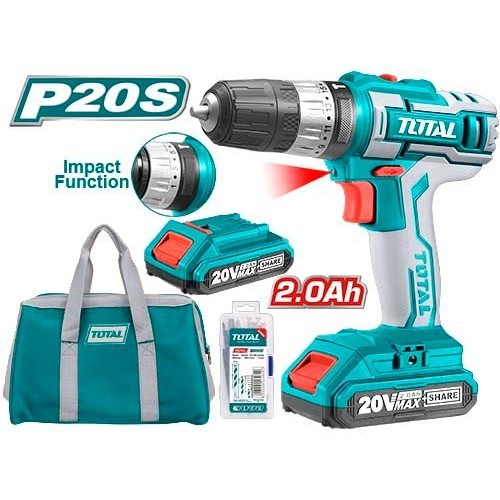 Cordless Hammer Drill TOTAL Mesin Bor Tangan TIDLI