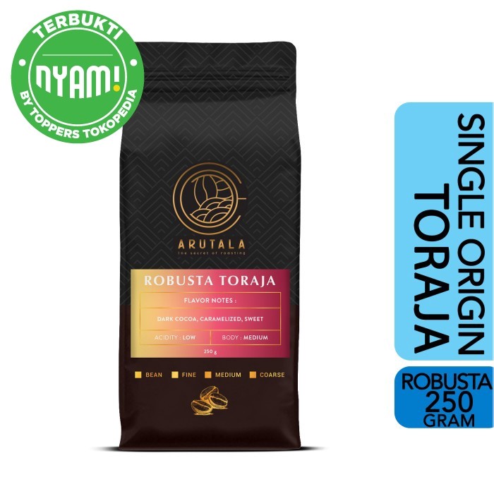 

ARUTALA Kopi Toraja Rantebua Robusta Coffee Indonesia 250 gr - Giling Halus
