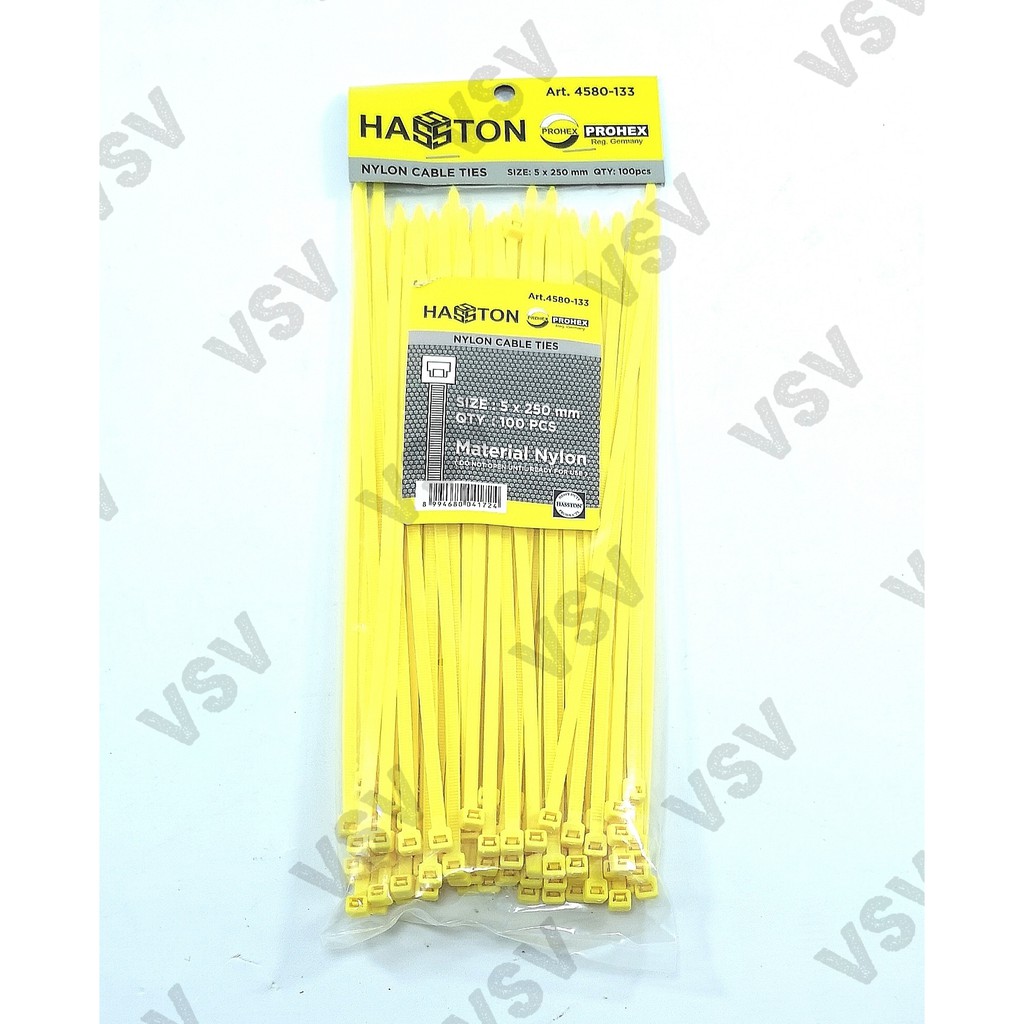Hasston Kabel ties 5x250mm Kuning 4580-133 Nylon Cable ties