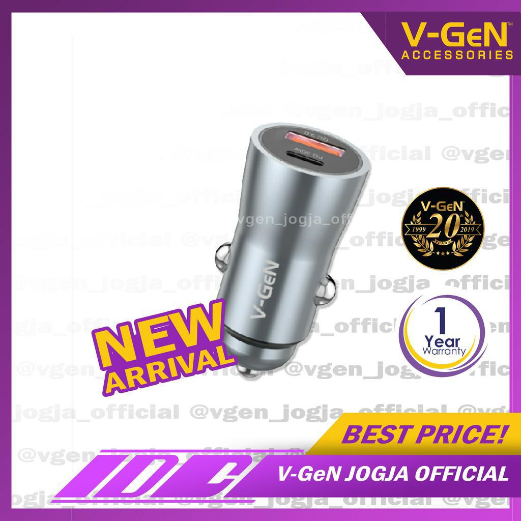 Car Charger V-GeN VCC2-36 QC3.0 PD30W Type C LED Charger Mobil