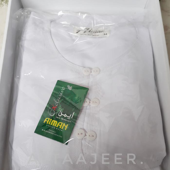 Terlaris Baju Koko Putih Tanpa Krah Kancing Putih Aiman