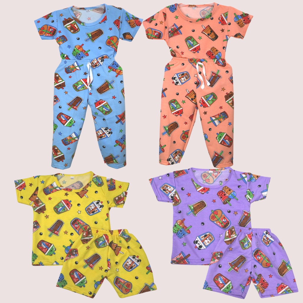 BabynKids - Setelan Anak Unisex / Set Baju Pendek &amp; Panjang  / Kaos Anak Motif / Setelan Piyama Bergambar / Setelan Anak Full Printing / Setelan Anak Laki Laki / Setelan Anak Perempuan / Setelan Anak Babytery Printing Boba / Setelan Harian Anak