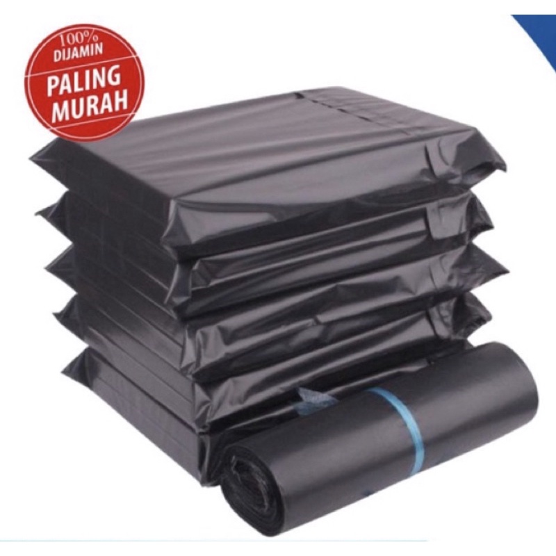 

HEYKIDO-Plastik Packing HITAM ECONOMY/ Plastik Polymailer / Polymailer Termurah isi 100 pcs