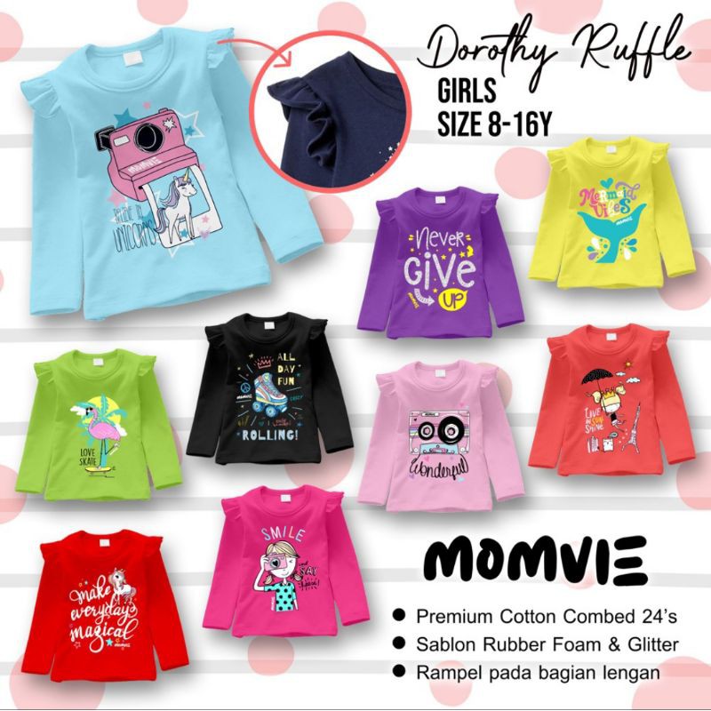 'COD' Kaos Anak Cewe Momvie Dorothy Ruffle Series 8T - 16T