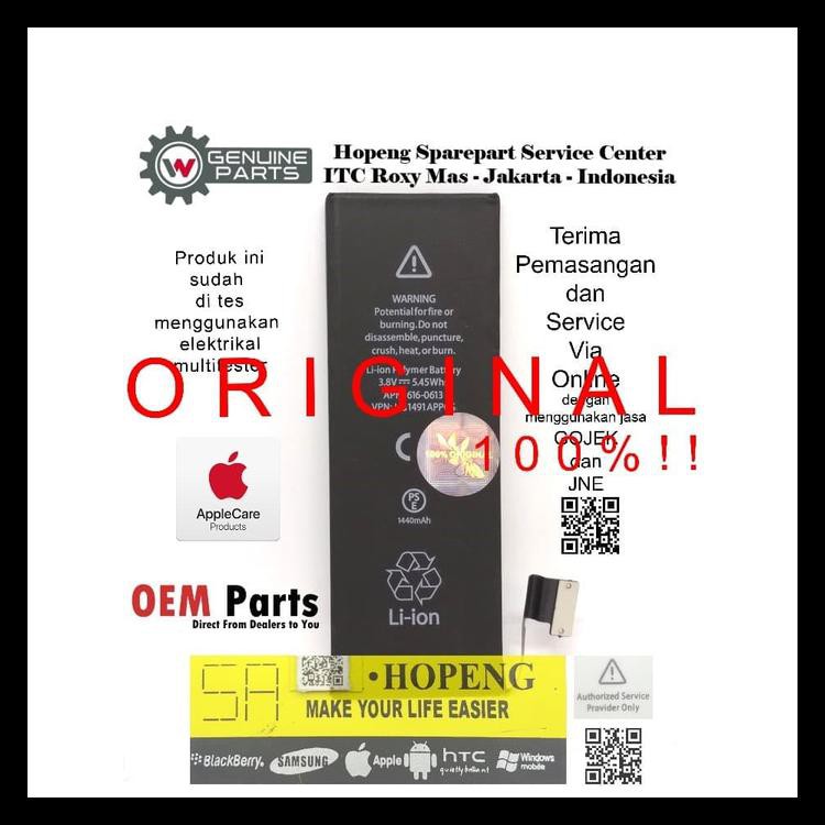 COD IPHONE 5 / 5G / 5S / 5C BATTERY / BATERAI / BATRE / BATT ORIGINAL KODE 1192