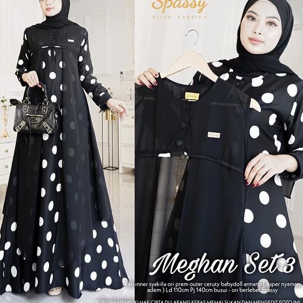 Telah Hadir.. Gamis Terbaru 2021 Meghan Set / 2 in 1 Gamis + Outher Busui Friendly dan Wudhu Friendy