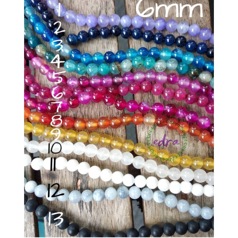 batu agate polos 6 mm