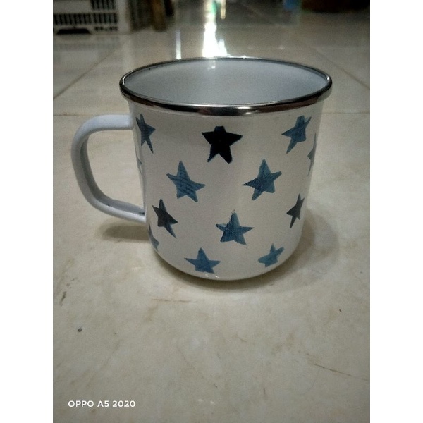 mug enamel 9cm motif bintang