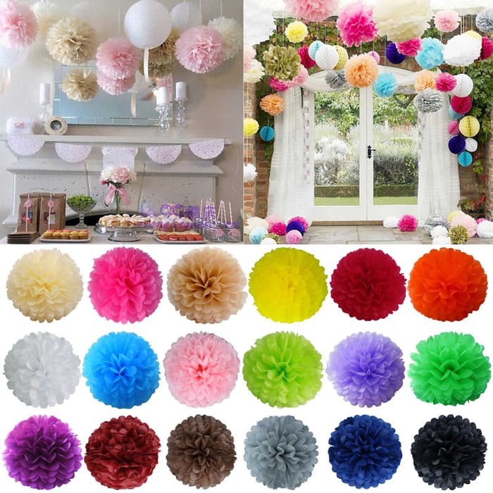 

CUCI GUDANG TISSUE POMPOM / KERTAS POMPOM 30CM !!!!