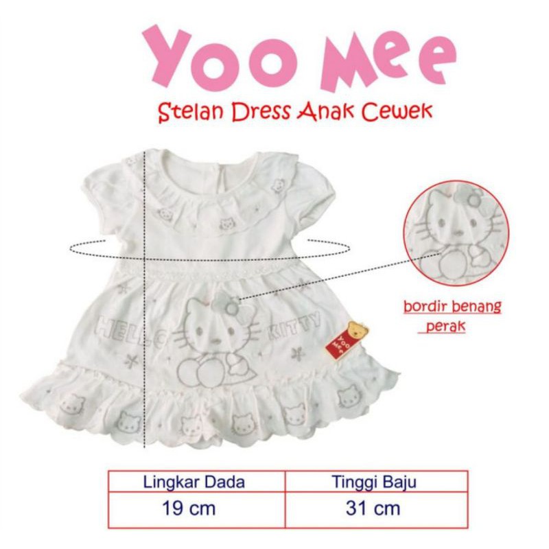Stelan dress set putih anak 3-6bulan