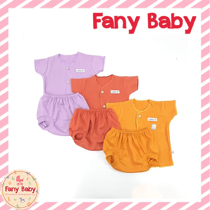 Little Queen Setelan Pendek Newborn Polos isi 3 pcs