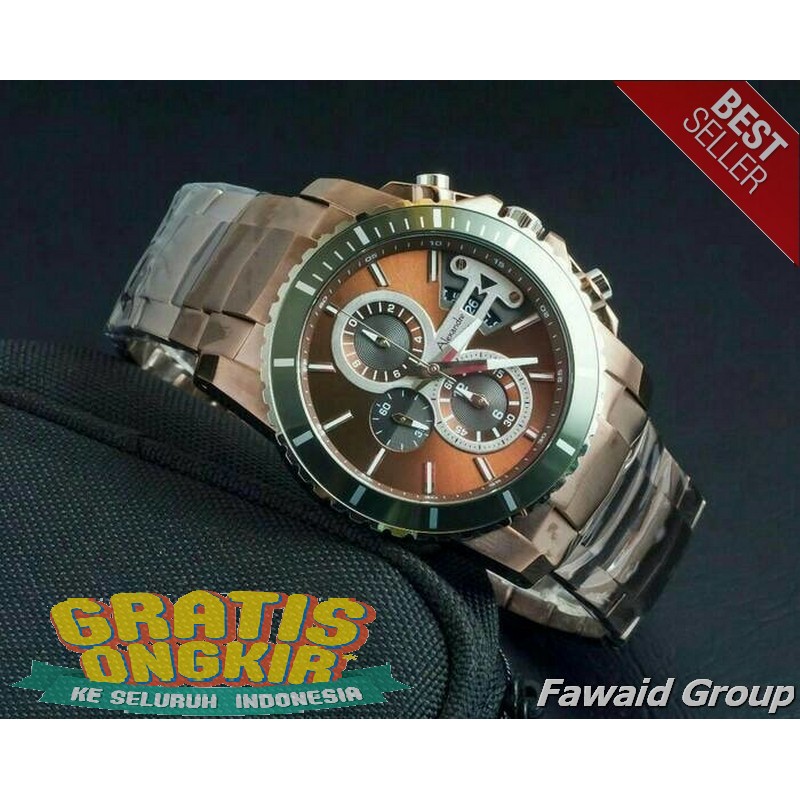 Best Seller Jam tangan Pria ALEXANDRE CHRISTIE AC 6455 PRIA ORIGINAL BROWN