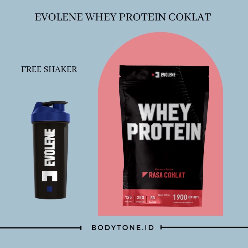 Evolene Whey Protein Evowhey 50 sachets rasa coklat BPOM Agen Evolene Sukoharjo official store