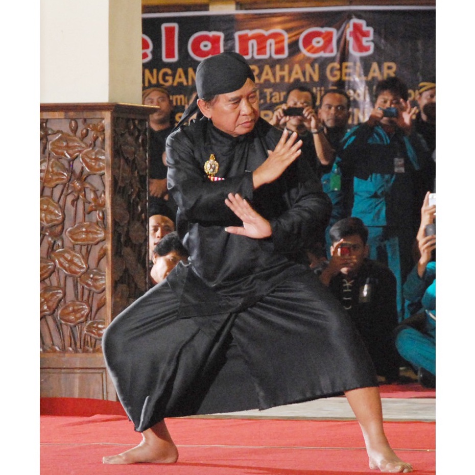 [Bisa COD] Blangkon Jawa Jogja Solo Kuncir Motif HITAM POLOS Mas Tarmadji PSHT SH Terate Silat Indon