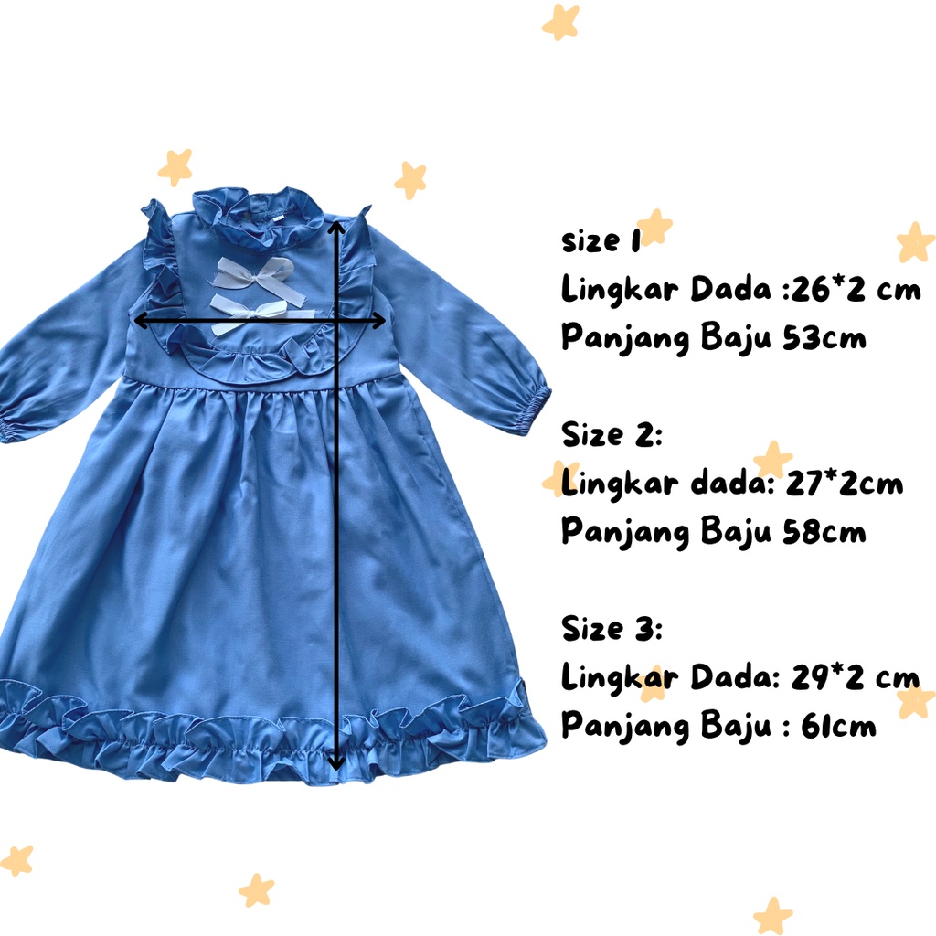 dress anak balita tunik anak bayi gamis bayi SELENA DRESS 1-3 tahun 0-12 bulan baju muslim anak perempuan gamis dress