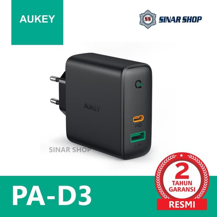 Aukey Adapter Charger PA-D3 Original - Garansi Resmi