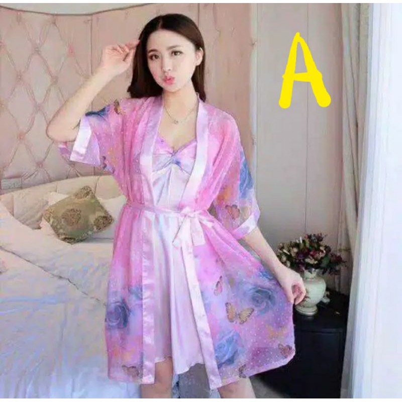 Kimono Sexy Satin Sifon