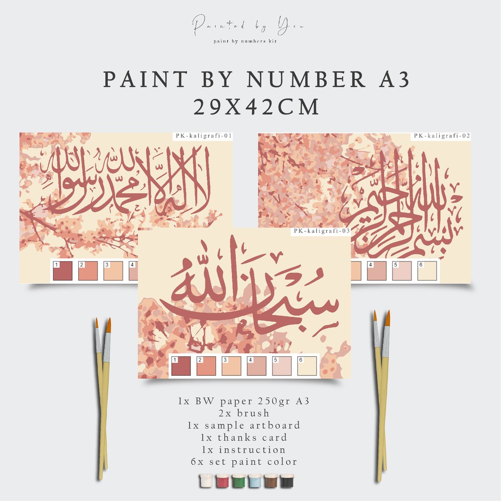 

Paint By Number Kit A3, Kaligrafi