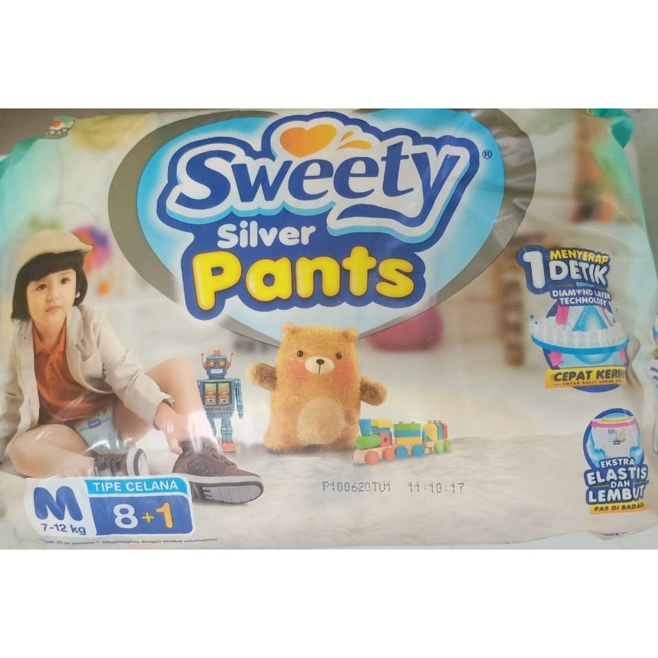 SWEETY SILVER PANTS DRY  M8+1