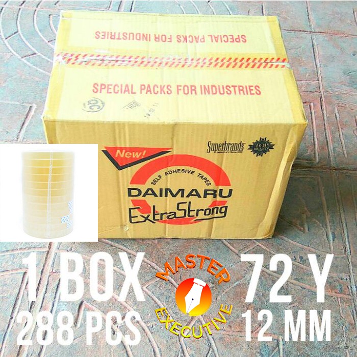 [Dus - 288 Roll] Daimaru Lakban / Solasi / OPP 12 mm x 72 Y - Khusus Go-Send