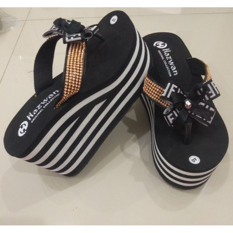 Sandal wanita Hazwan jepit manik pita fendy
