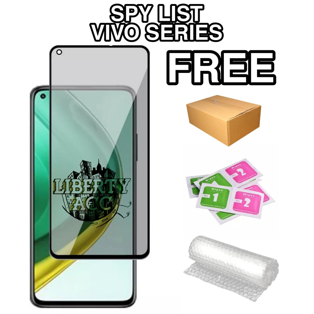 tempered glass anti spy list full cover vivo y1s/y11/y11s/y12/y12i/y12a/y12s/y15/y15s/y17/y19/y20/y20G/y20i/y20s/y21/y21s/y21t/y30/y30i/y31/y31s/y33s/y50/y51/y51s/y51a/y53s/y75/y81/y83/y85/y90/y91/y91c/y93/y95/y97