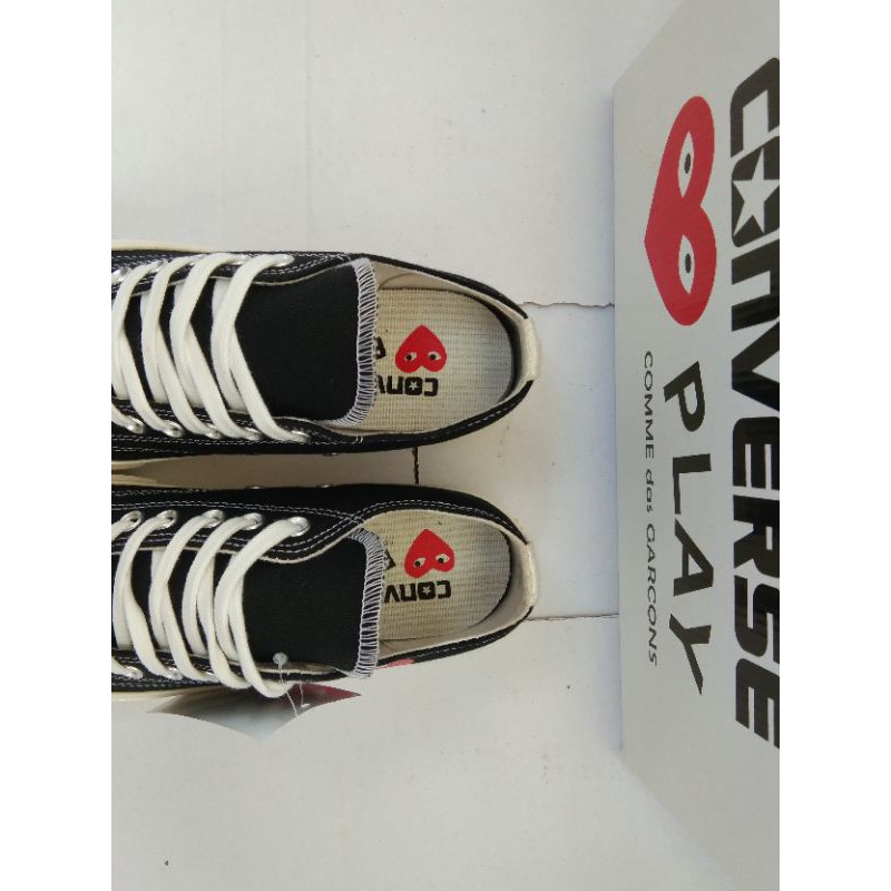 SEPATU C0NVERSEEE 70S PLAY CDG BLACK WHITE LOW PREMIUM BNIB