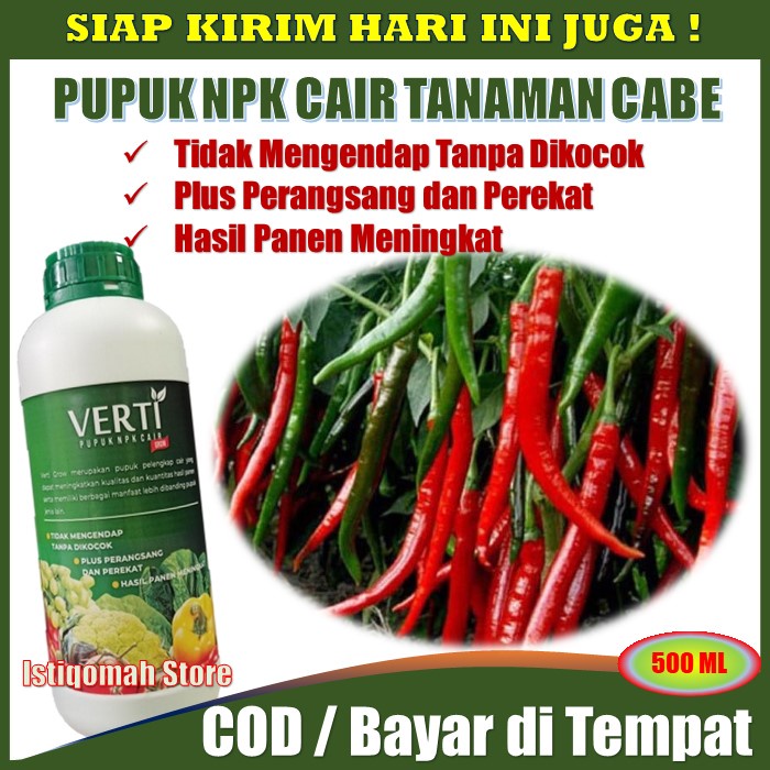VERTI GROW 500ml Pupuk NPK Cair Penyubur Tanaman Cabe - Pupuk NPK Bunga dan Buah Cabe - Pupuk NPK un