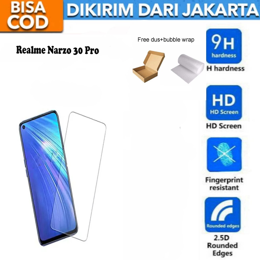 Tempered Glass Realme Narzo 30 Pro Screen Protector Anti Gores