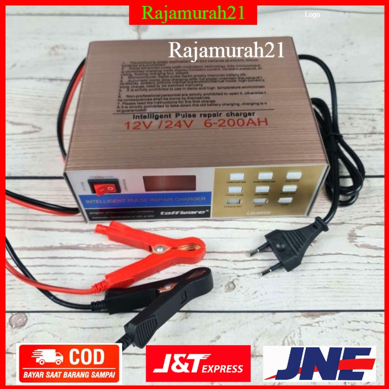 Taffware Charger Aki Mobil Lead Acid Smart Battery Charger 12V/24V 200AH - Golden - OMRSIRGD