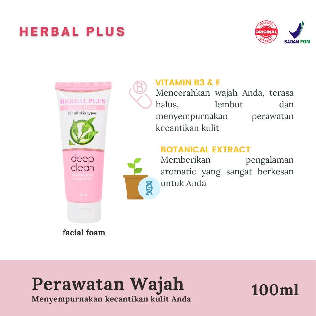 Herbal Plus Facial Foam | Sabun Muka 100 ml