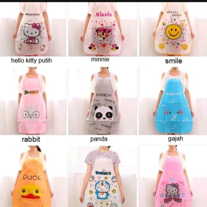 Apron Celemek Masak Karakter Lucu Water Proof