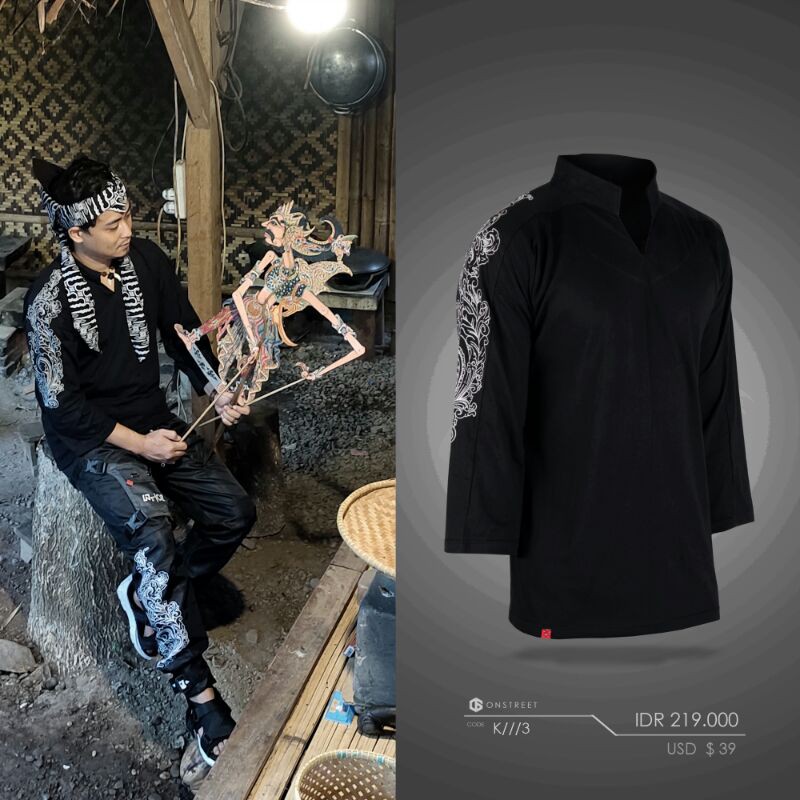 KAMPRET KREANTA KUSUMA ONSTREET HITAM - BAJU UNIK - ATASAN PRIA