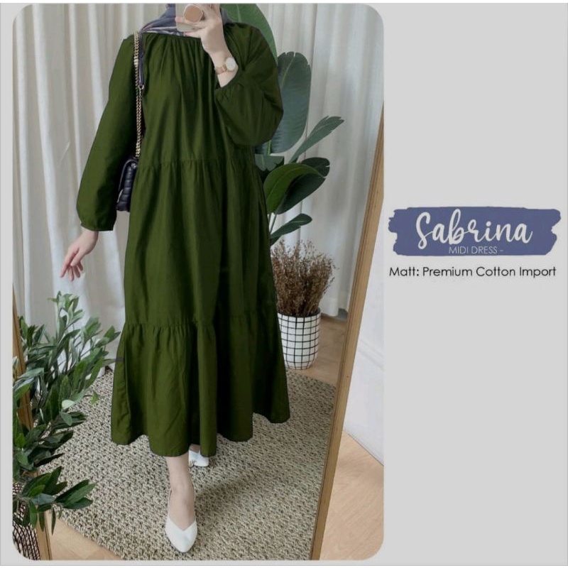 Sabrina Midi Dress/Tunik Sabrina Atasan Wanita Polos