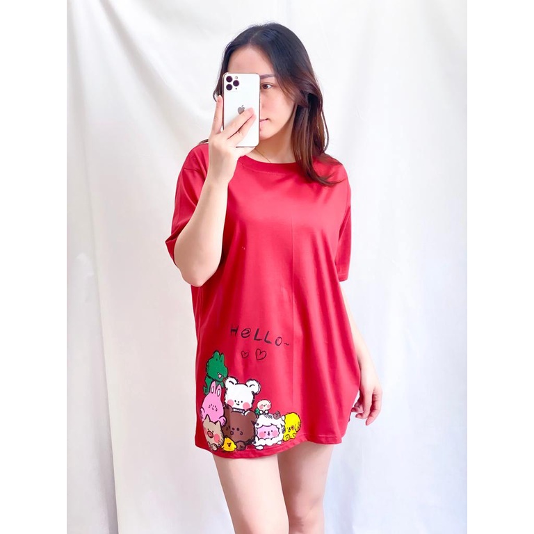 Kaos Wanita Lengan Pendek Bahan Katun Premium Kaos Oversized Wanita