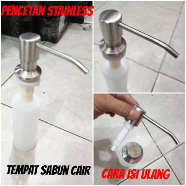 Tempat sabun cair tanam sink gold / black / dof bahan stainless SUS304