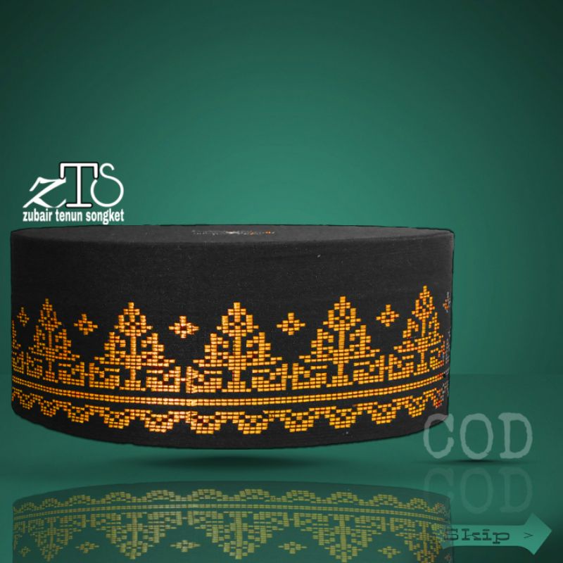 peci akad Zubair tenun Songket Peci hitam emas peci songket peci sholat pria