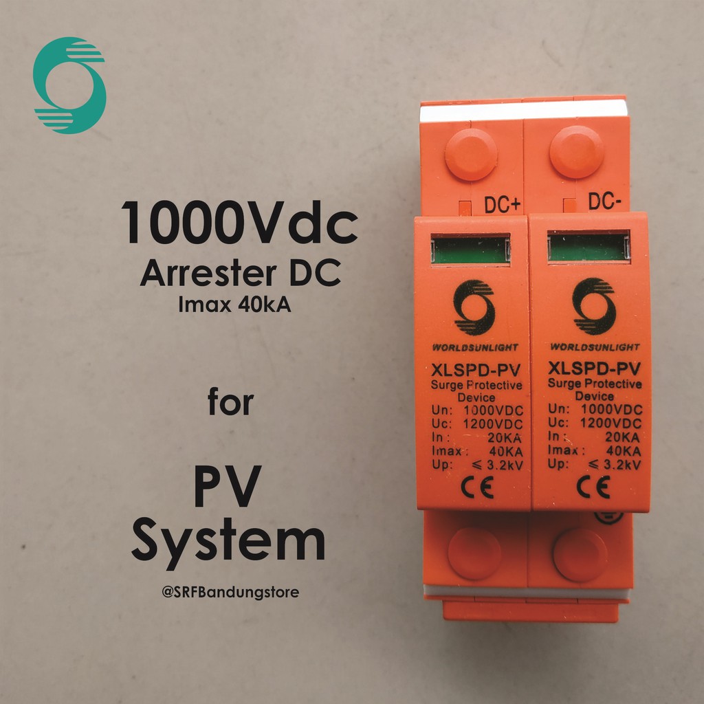 SPD 1000V DC Surge Protective Device Arrester DC Anti Petir 2P