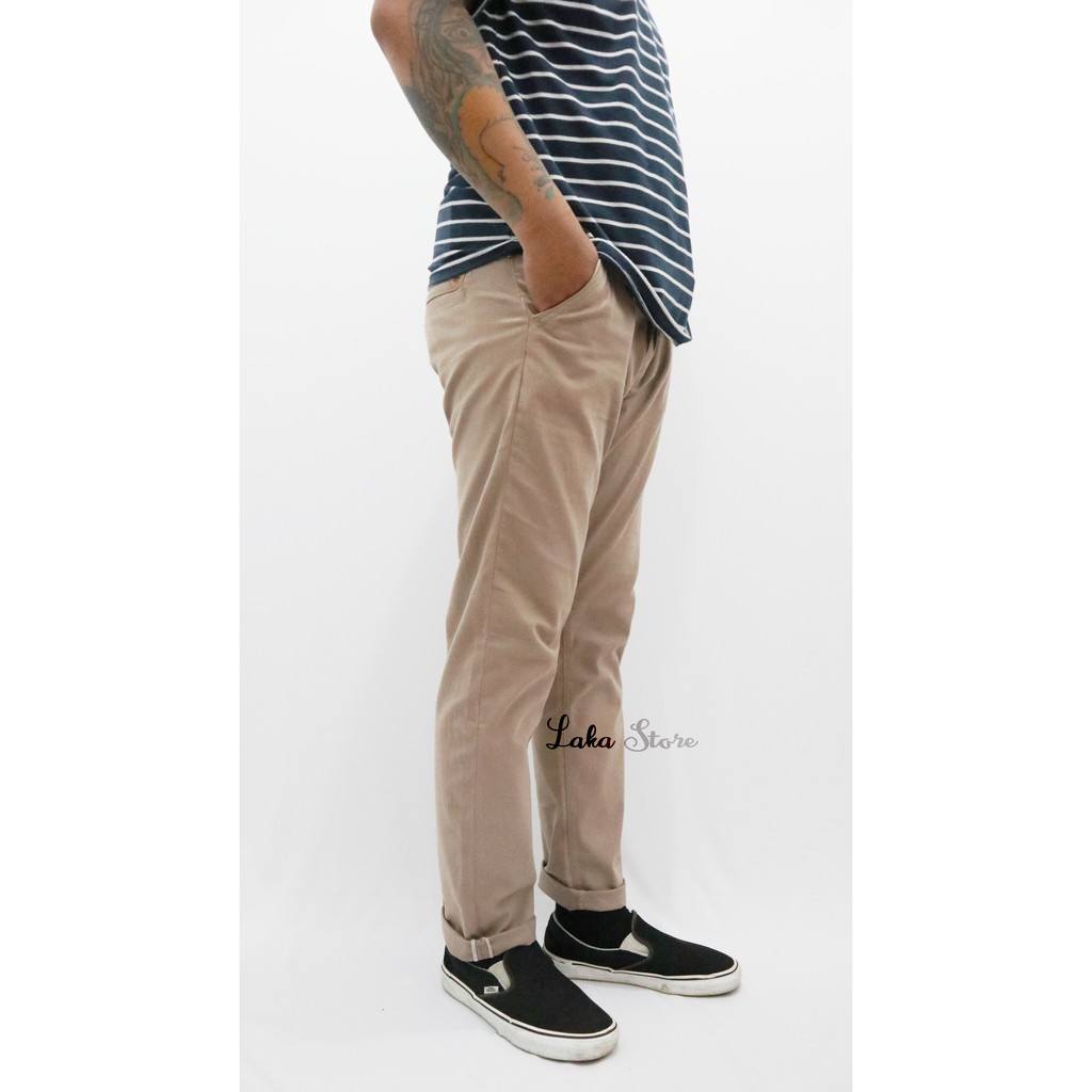 CELANA CHINO SELVEDGE PANJANG JUMBO PRIA